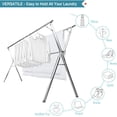 thumbnail image 2 of 95 Inches Clothes Drying Rack Clothing Folding Indoor Outdoor, Heavy Duty Stainless Steel Laundry Drying Rack, Foldable Portable Garment Rack with 20 Windproof Hooks, 2 of 7