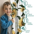 thumbnail image 3 of Blackout Kids Curtains,White Green Leaf Flower Sunflower Pattern Childrens Insulated Curtains Set Of 2,Bedroom Essentials,Toddler Room Decor 52"x84", 3 of 5