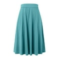 thumbnail image 3 of GEWSEY Women's Flowy Maxi Skirt Summer Pleated High Waisted Casual Long Skirts with Pockets (Sky Blue, L), 3 of 5