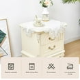 thumbnail image 4 of White Lace Jacquard Small Square Tablecloth for End Side Coffee Table Cover Home Decoration, 4 of 7