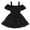 Black, variant on Dress for Children Solid Color off-shoulder Pleated Flared Maxi Dress with A Neckline for Girls Casual Sundress