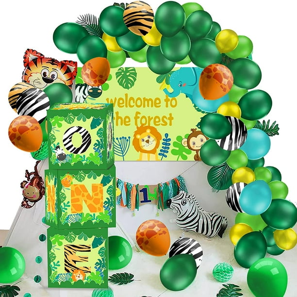 Box décoration personnalisée anniversaire jungle, DF Events