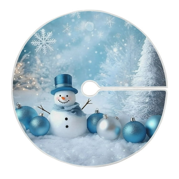 Ryvnso Christmas Tree Skirt Christmas Snowman in Winter Xmas Tree Skirts Ornament Home Decorations 35.4"