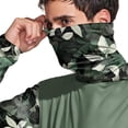 thumbnail image 4 of Havenx Mens Camo Sun Protection Shirts Long Sleeve Hooded Rapid Dry Shirts with Mask Uv Protection Hoodie Shirt Fishing Casual Summer Lightweight Hiking Blouses,Green XL, 4 of 5