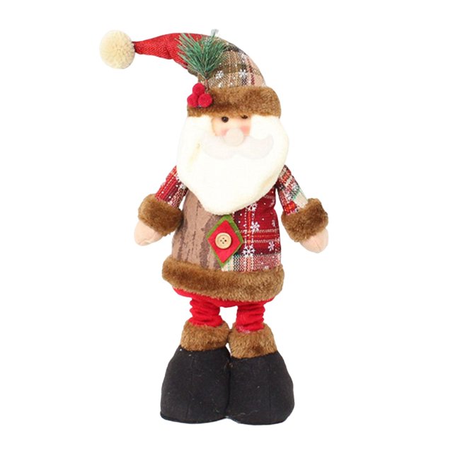 Muñeco de Navidad estirable Piernas flexibles Figura de felpa de pie Figura de Papá Noel Decoración para vacaciones Fiesta en casa Decoración para modelo yotijar Figura de Papá Noel