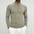 thumbnail image 2 of ZIXKCGDSE Quarter Zip Pullover Men Long Sleeve Shirts Fitness Sports Workout Gym Athletic Tee Size XL, 2 of 4
