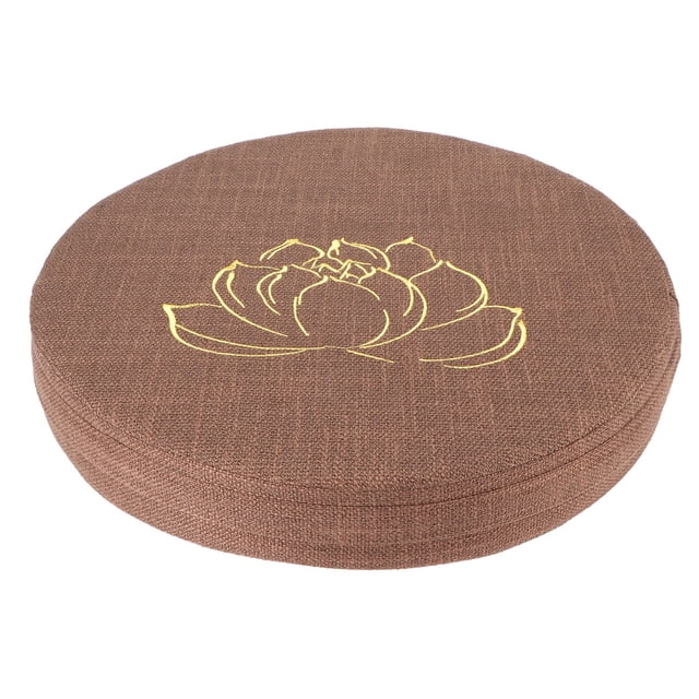Almohadas De Meditación Desmontables Con Bordado De Lino, Cojín De Meditación, Para La Ceremonia Del Té De Yoga De Meditación Cergrey Marrón #1