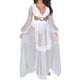 thumbnail image 1 of VISgogo Vestido largo a la moda para mujer, Body triangular recortado con escote en V profundo Patchwork Hollow-out Mesh Plaid Vestidos de una pieza VISgogo moda, 1 of 6