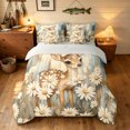 thumbnail image 3 of Manfei Rustic Elk Twin Bedding, Printing Groovy Floral Bedding Comforter Set, Tan Blue, Gray Reversible, 7-Piece, 3 of 6