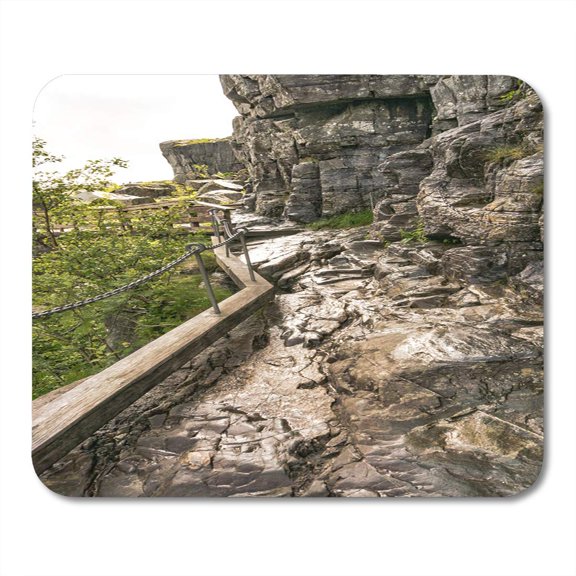 SIDONKU Preikestolen Norway Lysefjord Light Fjord Lightly Coloured Granite Rocks Along Its Sides Extraordinary Mousepad Mouse Pad Mouse Mat 9x10 inch