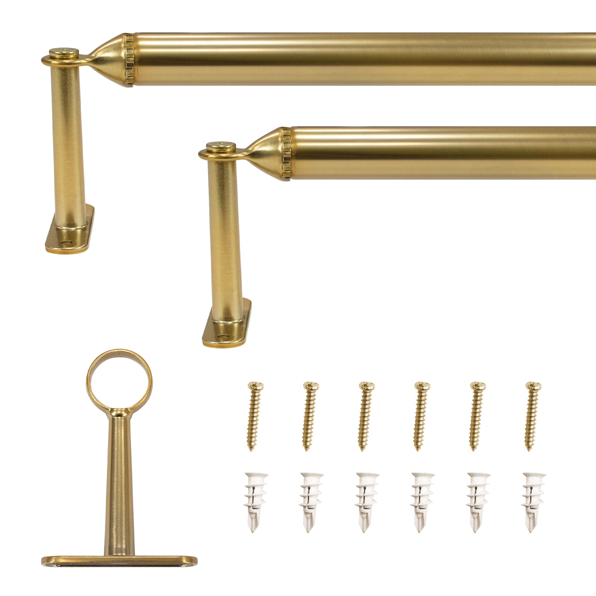 7/8" dia. Decorative Screw Curtain Rod Brass 2-Pack