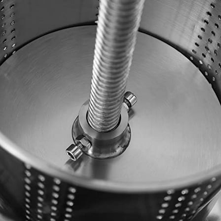 Cheese Fruit Wine Manual Press Machine 3L/0.8gal Stainless Steel Barrels Honey Presser w/T-shaped Handle Fruit Press Making Equipment for Pressing Juice, Vegetable, Wine, Cider (3L/0.8gal)