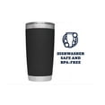 thumbnail image 4 of Vaso aislado al vacío ER de acero inoxidable 20 oz con tapa negro, 4 of 5