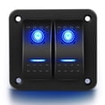 thumbnail image 2 of 2 Gang Rocker Switch Panel 5Pin on Pre-Wired Rocker Switch Waterproof Switche Panel for Car Marine ATV Trailer Blue, 2 of 8