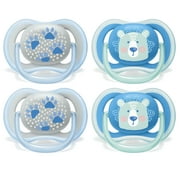 Philips Avent Ultra Air Pacifier, 6-18 Months, Bear/Paw, 4 Pack, SCF085/09