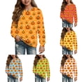 thumbnail image 2 of Staki Cute Halloween Shirts Toddler Girl Halloween Crewneck Sweatshirt Long Sleeve Print Graphic Kid Pullover Tops(Pink,5-6Years), 2 of 9