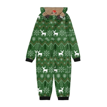 

Family Matching Outfits Jumpsuit Cute Big Headed Deer Print Plaid Long Sleeve Romper Soft Casusal Holiday Sleepwear Friends Party Casual Family Matching Pajamas Green 7Y