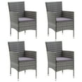 thumbnail image 1 of vidaXL Garden Dining Chairs 4 pcs Poly Rattan Grey, 1 of 5