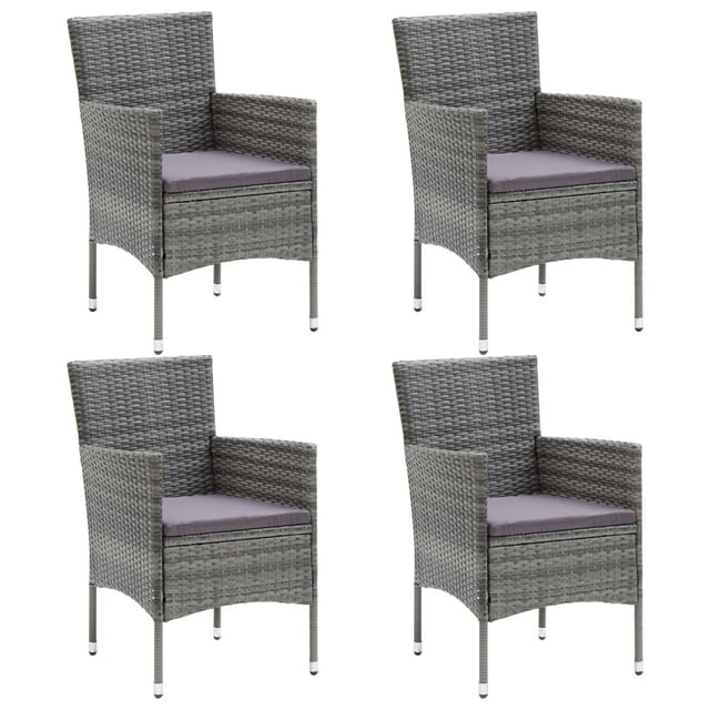vidaXL Chaises de Salle à Manger de Jardin 4 Pcs Rotin Synthétique Gris