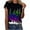 Purple, variant on Workout Tops for Women Viikei 2025 Summer Womens Tops Under $5 Women's Crewneck Short Sleeves Flame Printed Pattern Casual Tops Blouse Print Shirt