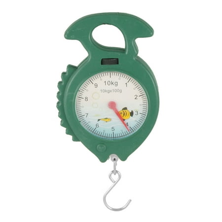 Unique Bargains Green Plastic Fish Shaped Handheld Spring Scale Weigh Up