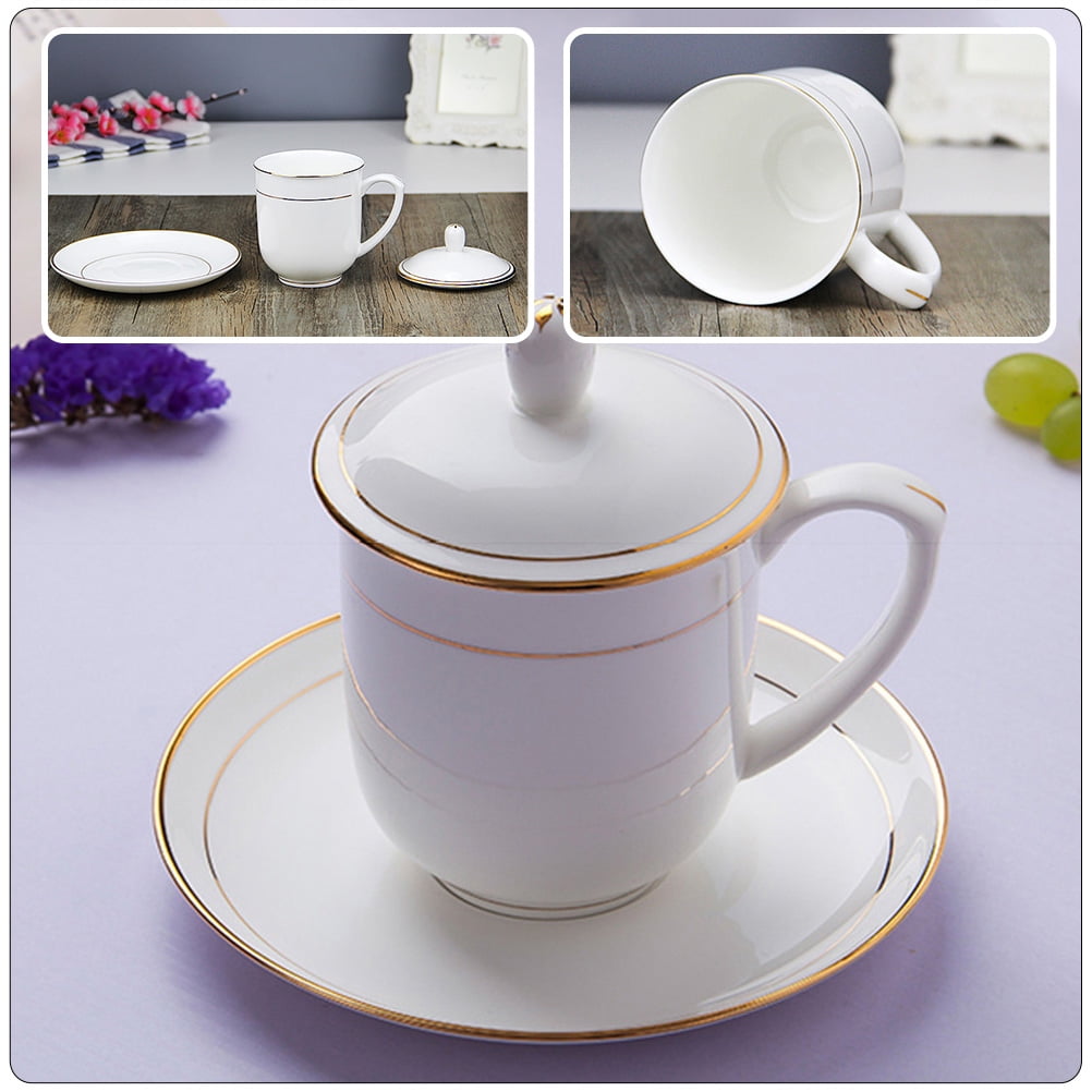 Coffee Cups with Lids Espresso Handle Mug Household Water Milk Ceramic Drinking