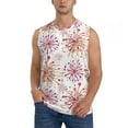 thumbnail image 2 of Fotbe Men's Fireworks Print Men's Sleeveless Muscle Tank Tops Casual T-Shirts for Gym Workout Beach-Small, 2 of 8
