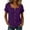 #335-Purple, variant on Craaazy Summer Short Sleeve Shirts for Women Plus Size Solid Color Cotton Casual Summer Tops for Outings