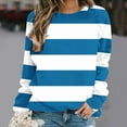 thumbnail image 4 of Mgmyaa Long Sleeve Color Block Sweatshirts for Women Striped Round Neck Pullover Casual Raglan Graphic Everyday Streetwear Tops, 4 of 4