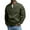 Army Green, variant on Men's New Stand-Up Collar Leisure Double-Stripe Jacket - Black XXXL