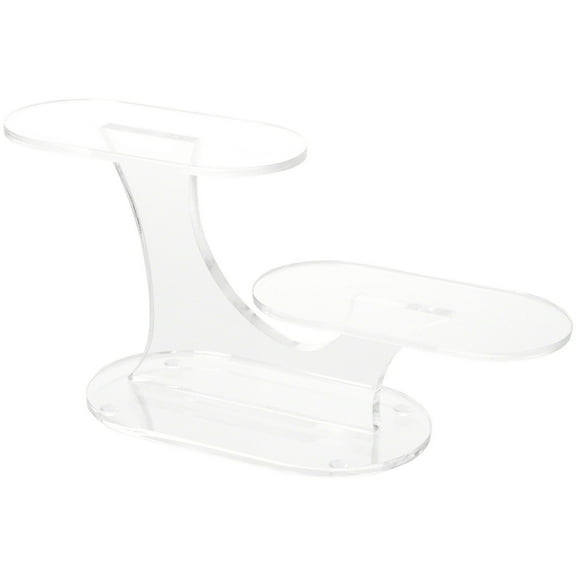 Plymor Clear Acrylic Oval 2-Item Display Riser, 5.375" H x 11.375" W x 4" D