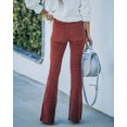 thumbnail image 3 of Women's Corduroy Flare Pants Elastic Waist Bell Bottom Trousers Fall Pants, 3 of 4