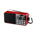 thumbnail image 1 of Altavoz de Radio Portátil Compatible con Tarjeta TF, Radio FM Digital, Pantalla LED, Reproductor de MP3 Estéreo para Personas Mayores, Color Rojo., 1 of 5