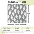 thumbnail image 2 of Gray Halloween White Ghosts Square Fitted Tablecloth with Elastic Edge,Square Table Cover,Washable Elastic Table Cover for Home Kitchen Party Decor 34"x34", 2 of 6