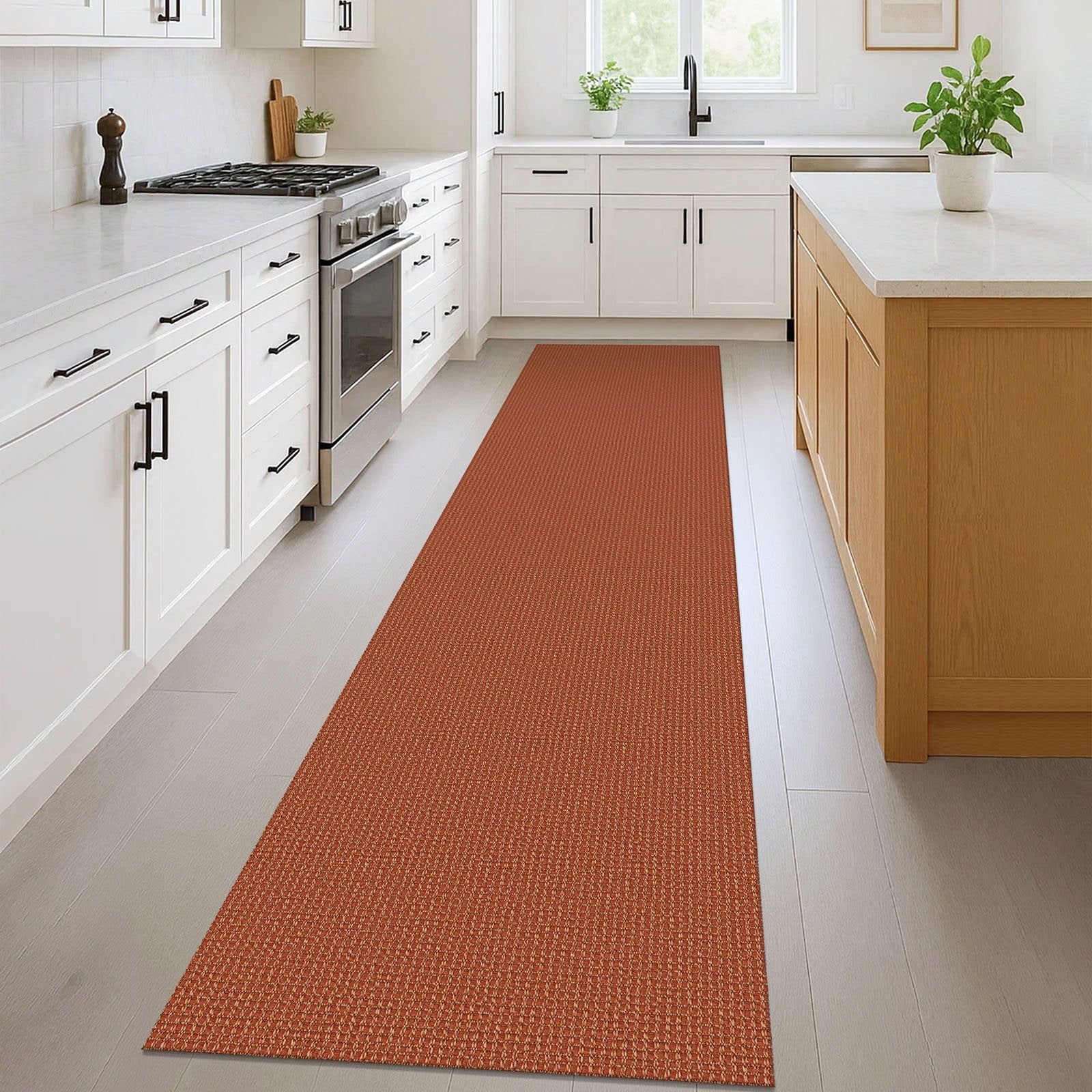 Glattice Hallway Runner 2x10 Washable Runners for Hallways Cotton Rubber Backed Kitchen Runner Braided Indoor Floor Carpet Runners for Entryway/Hallway/Kitchen/Bedroom, Rustic Orange/Tan