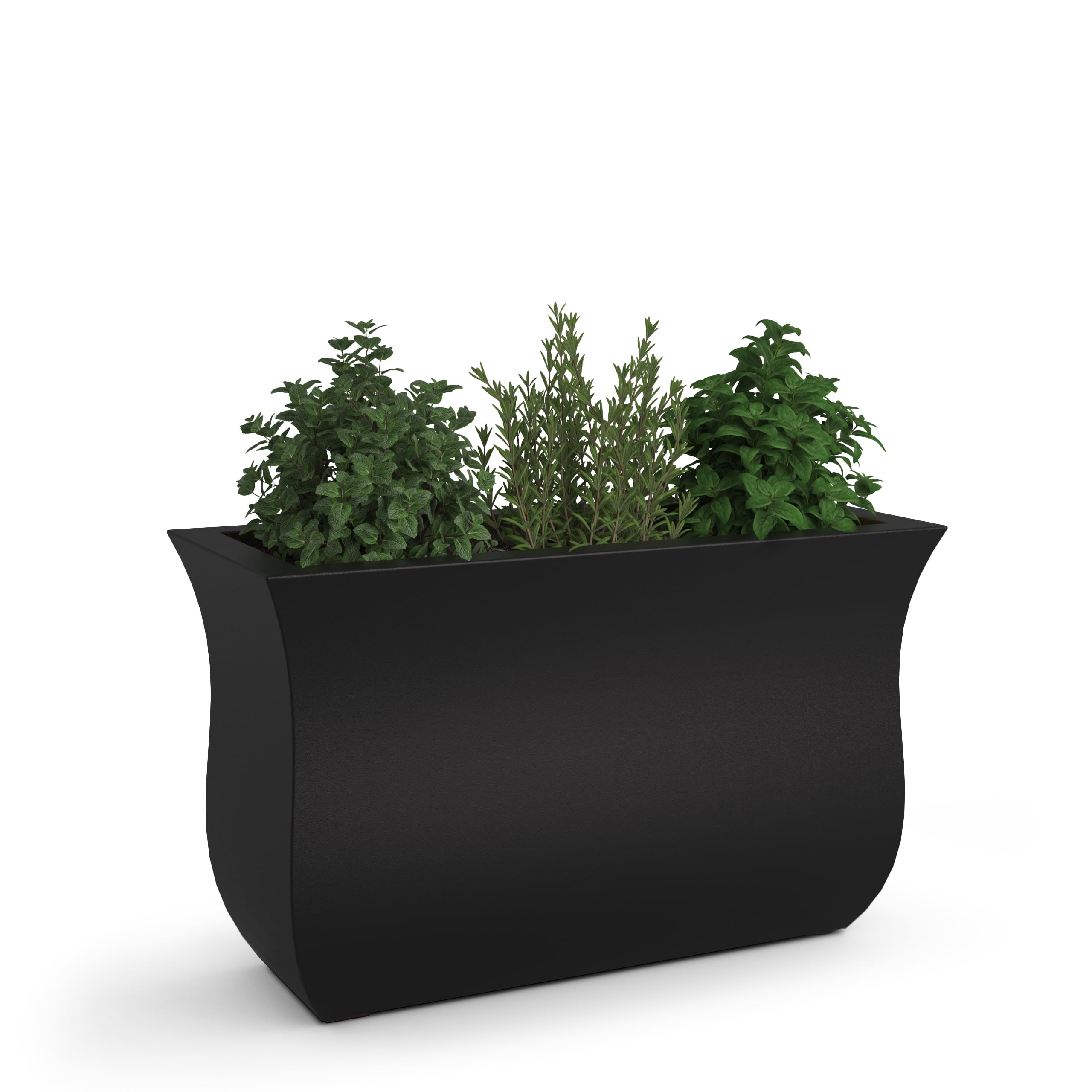 Mayne Valencia 36" x 16" x 22" Tall Rectangular Black Plastic Planter