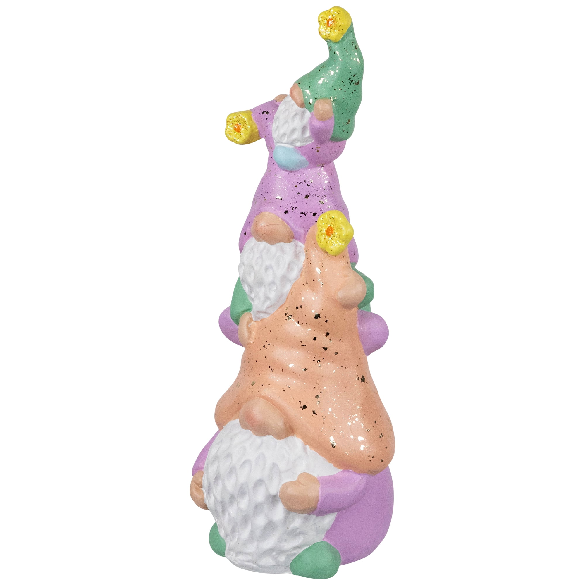 Northlight Gnome Tower Spring Figurine - 12" - Lilac and Orange