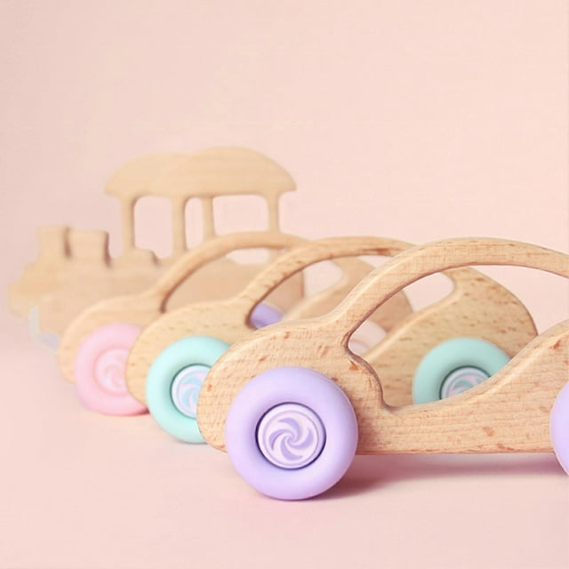 Small Wooden Cars Educational Wooden Toy Car Beech Toy Cars Wooden Toy Cars Wooden Vehicles for Infant over 3 Months