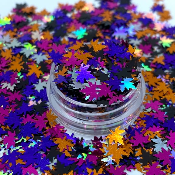 Witch Leaf shape glitter, Fall, Polyester Glitter, Nail art, Tumblers, Slime, Deco, Crafts, Resin Art, Glitter, Confetti, leaves, Halloween (1oz = 28g)