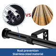 thumbnail image 4 of Standard Decorative Window Curtain Rods 30 To 116 Inch 5/8 Inch Diameter Small Curtain Rod Set Heavy Duty Drapery Rods With Brackets-Black, 4 of 5