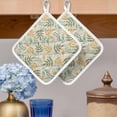 thumbnail image 2 of Sage Green Leaf Pot Holders for Kitchen Heatproof Potholder, 2 Pack Nature Plant Branch Fall Botanical Hot Pads Multipurpose Oven Pads Cloth Potholders Trivet for Cooking and Baking, 2 of 8