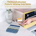thumbnail image 6 of Blue Yellow Pot Holders for Kitchen Heatproof Potholder, 2 Pack Botanical Floral Motifs Wildflower Striped Hot Pads Multipurpose Oven Pads Cloth Potholders Trivet for Cooking and Baking, 6 of 8