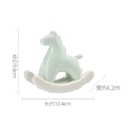 thumbnail image 3 of 1 pequeña decoración de cerámica, oficina, estudio, decoración creativa código caballo verde, regalo de caballo mecedora, decoración del hogar ER, 3 of 5