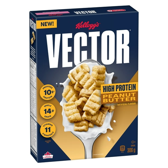 Kellogg's® Vector® High Protein Peanut Butter Crunch Cereal 306g, Kellogg's® Vector® High Protein Peanut Butter Crunch Cereal 306g