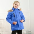 Baby Boys Girls Winter Down Jacket Fur Collar Hoodie Warm Fleece