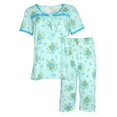 thumbnail image 2 of JEFFRICO Pajamas For Women Capri Set Sleepwear Soft Pajamas Short Sleeve Pajama Sleepshirt With Capri Pants, 2 of 6