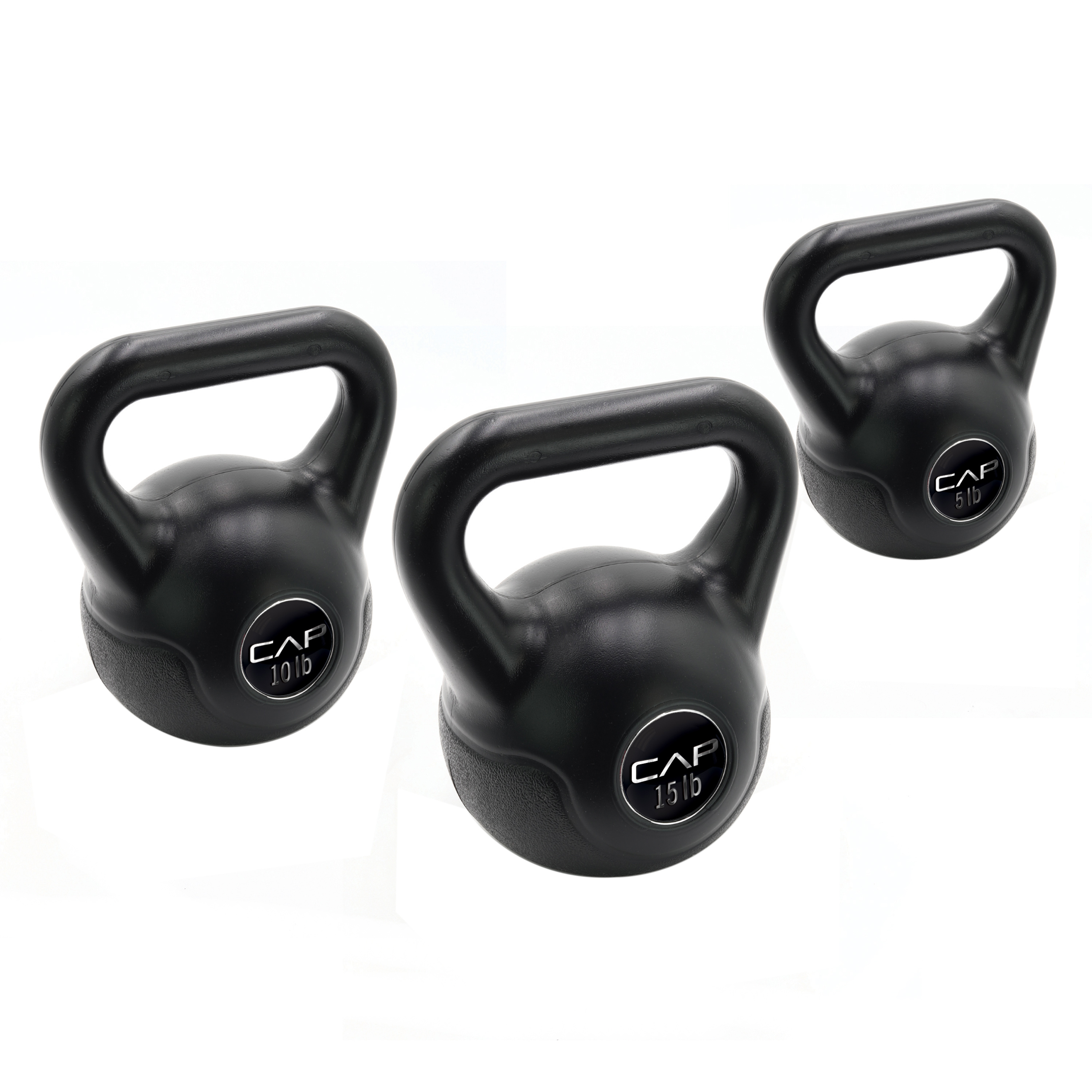 Cap Barbell 30 lb Cement-Filled Kettlebell Set of 3 photo 1