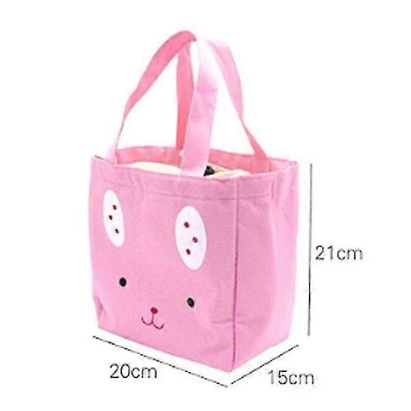 1 Pcs Insulated Lunch Bag, Thermal Striped Tote Bag, Cooler, Picnic, Food, Lunch Box (Pink)