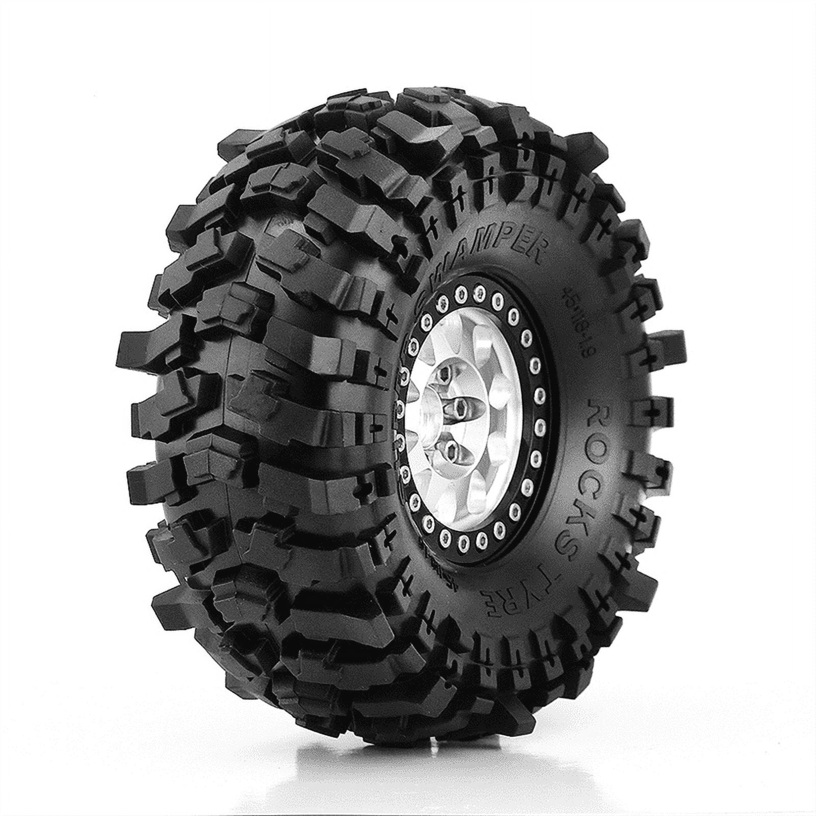 Lot De 4 Pneus En Caoutchouc 118mm 1.9 Pour RC Crawler 1/10 - SCX10 TRX4 D90 CC01 - Haute Durabilité