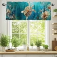 thumbnail image 2 of Ocean Turtle Valances for Windows, 54 x 18in, Marine Life Retro Starfish Coral Abstract Rod Pocket Kitchen Valance Curtain Light Filtering Window Treatments for Living Room Bedroom, 1 Panel, 2 of 7